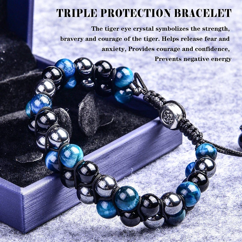 Hematite Tiger Eye Black Obsidian Bracelets