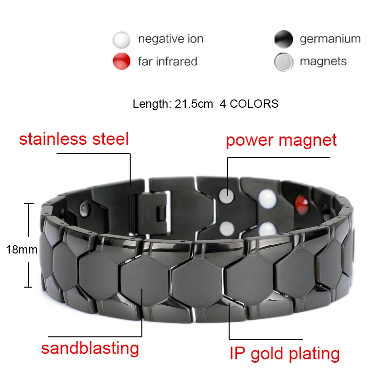 Hexagonal Magnetic Therapy Bracelet