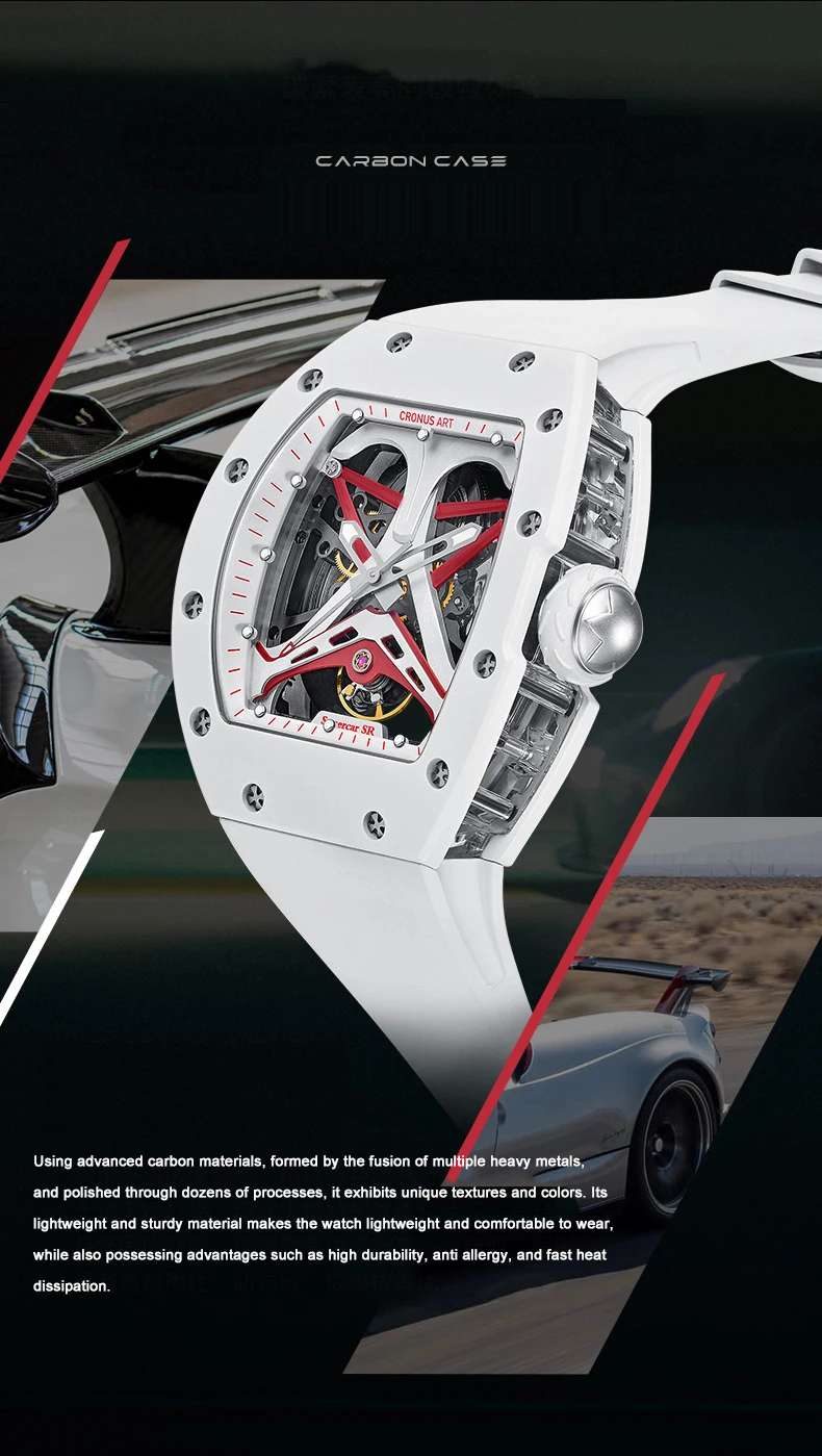 CRONUSART Men’s Luxury Automatic Skeleton Watch