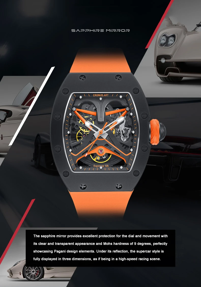 CRONUSART Men’s Luxury Automatic Skeleton Watch