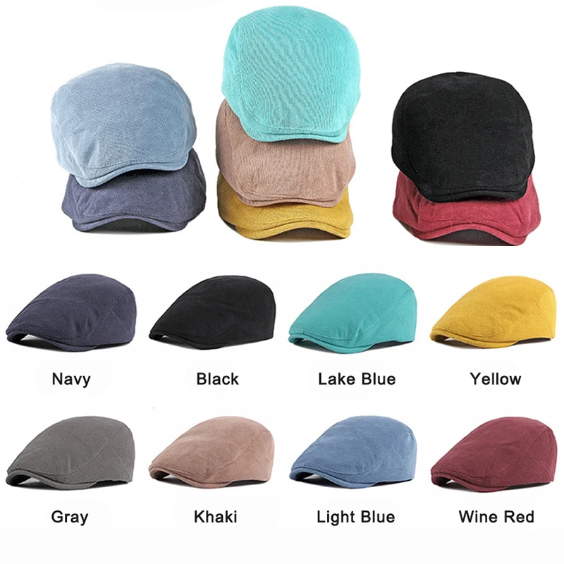 Spring Fall Retro Plaid Unisex Beret Hat