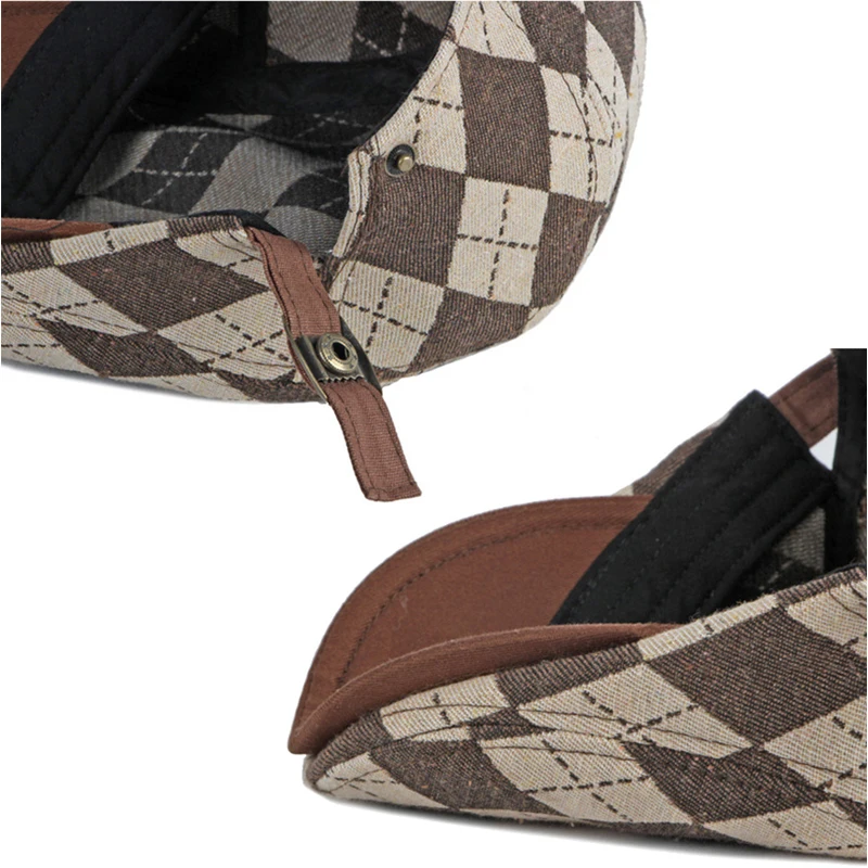 Spring Fall Men's Plaid Herringbone Beret