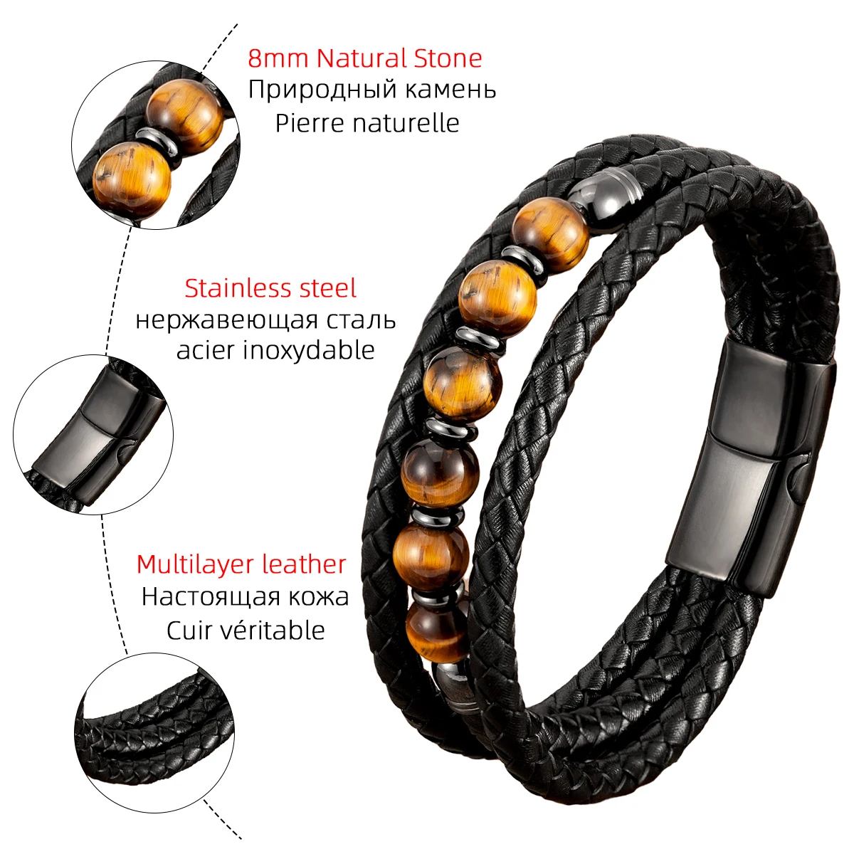 Handcrafted Natural Stone Bracelet