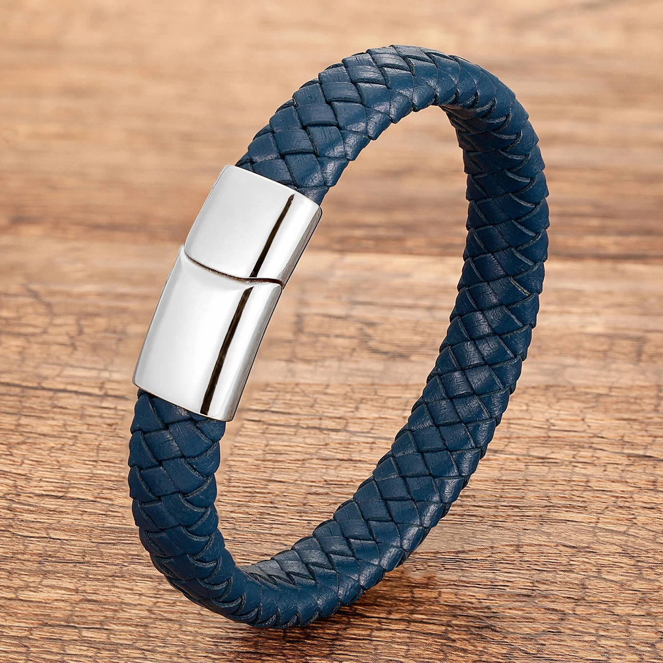 Leather Bracelet with Magnetic Clasp