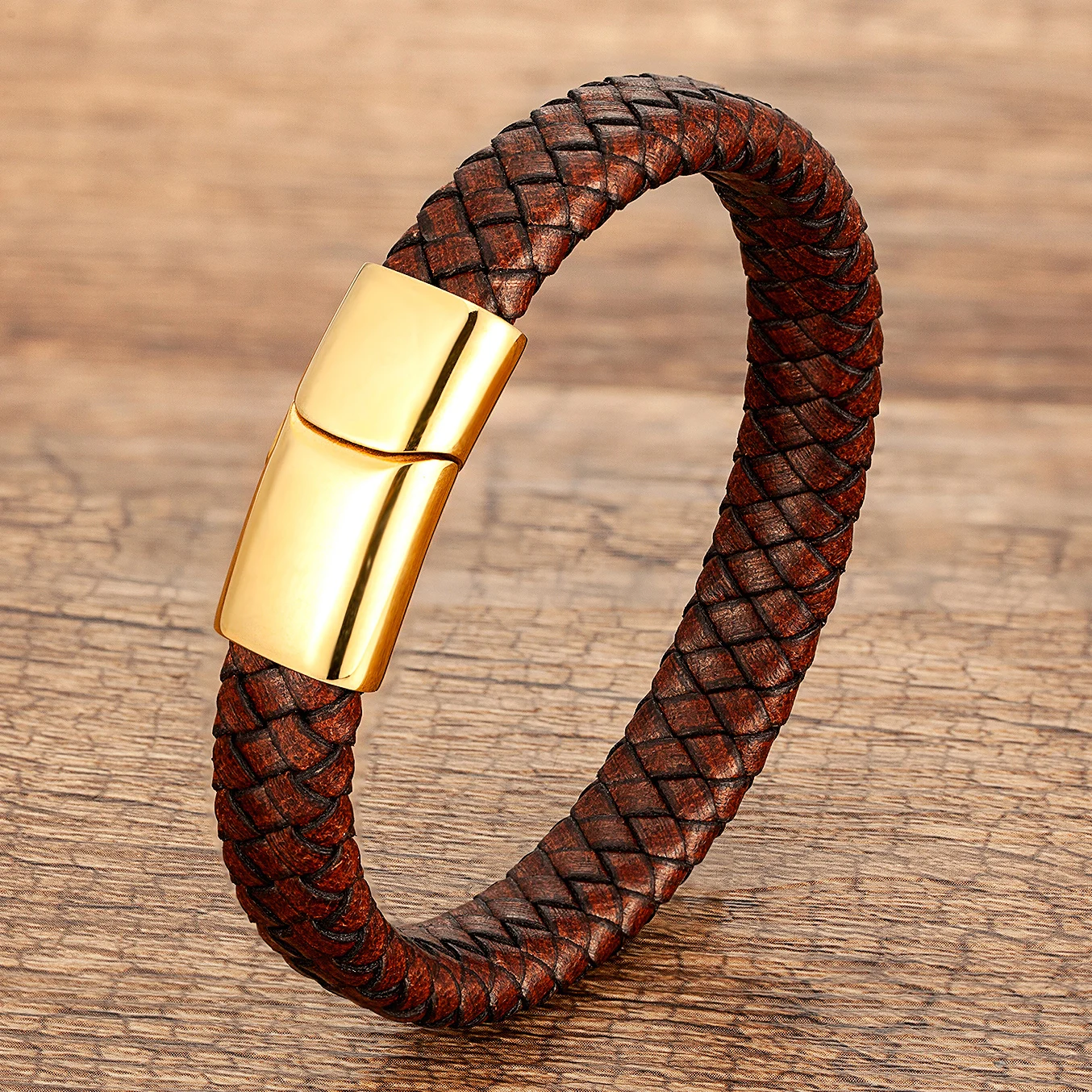 Leather Bracelet with Magnetic Clasp