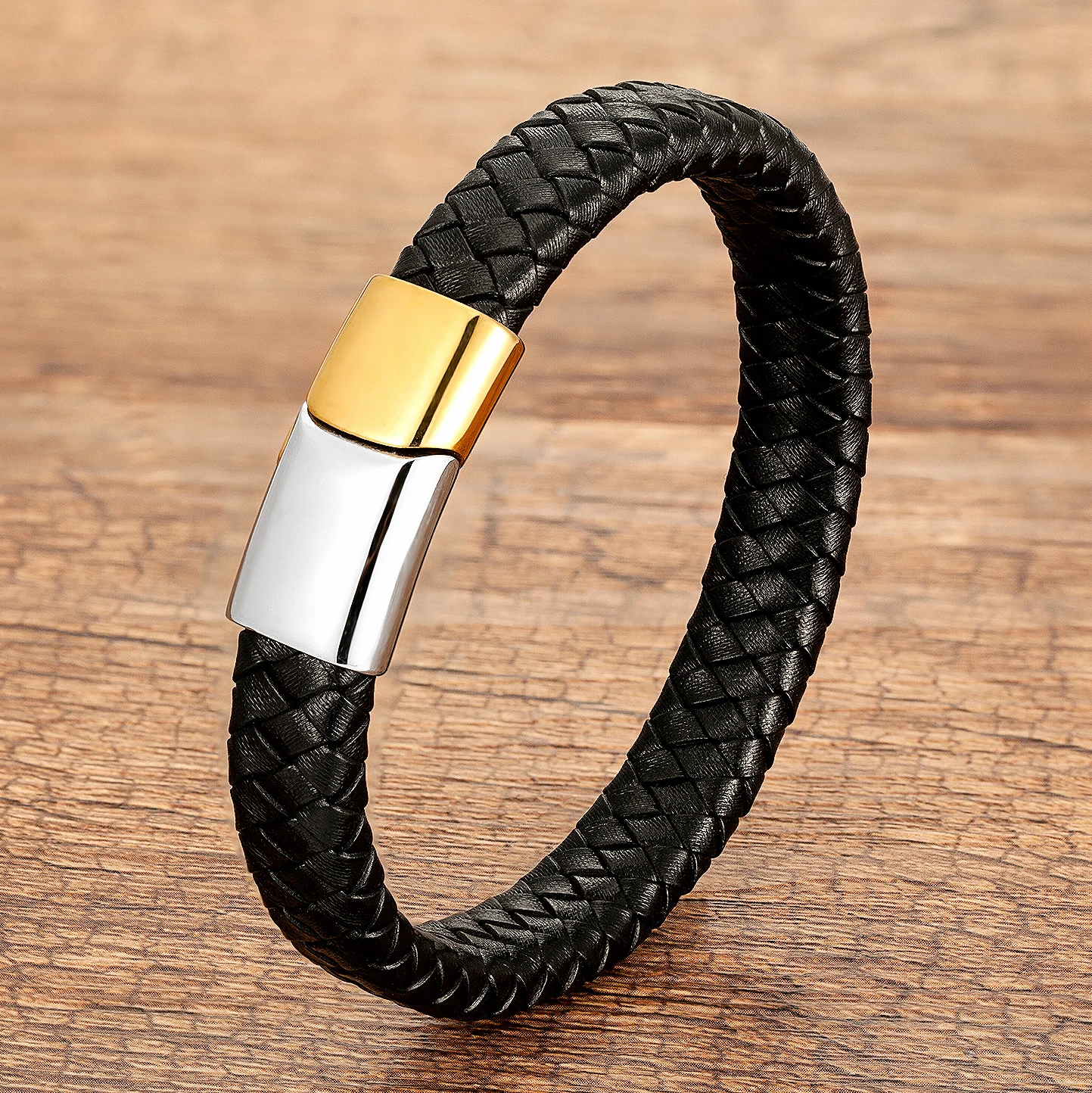 Leather Bracelet with Magnetic Clasp