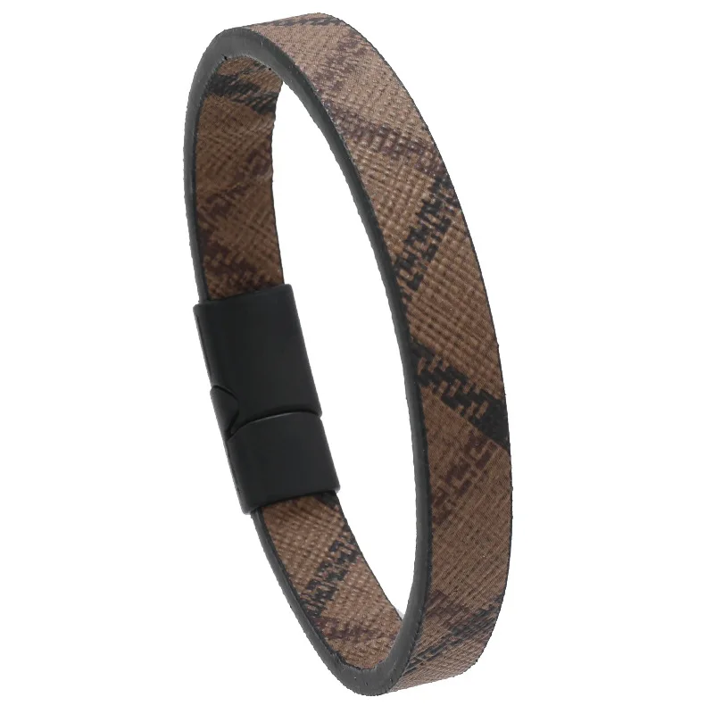 Men's Patterned Leather Bracelet