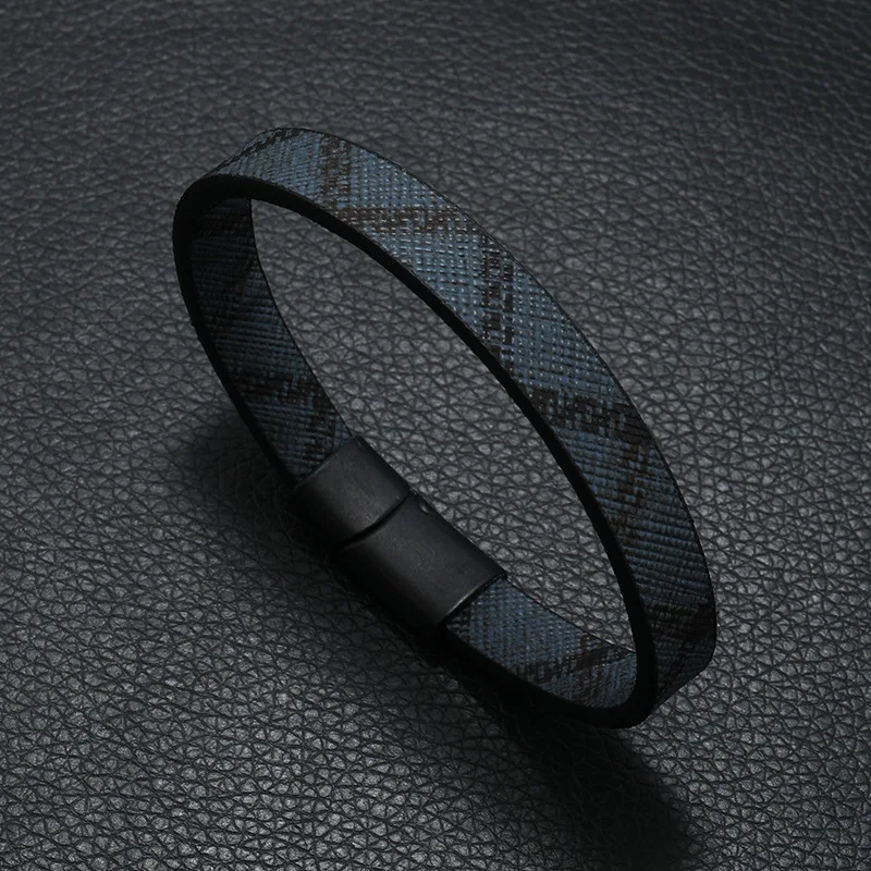 Men's Patterned Leather Bracelet