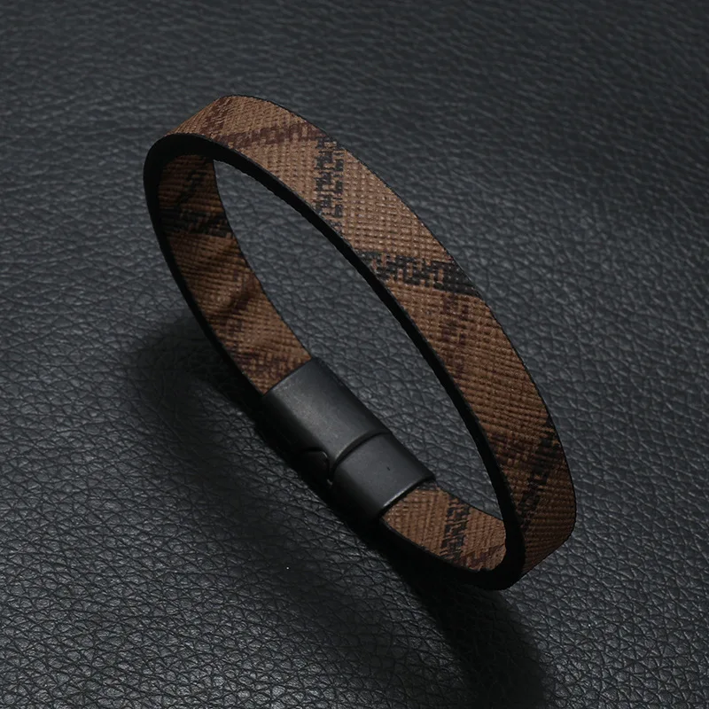 Men's Patterned Leather Bracelet