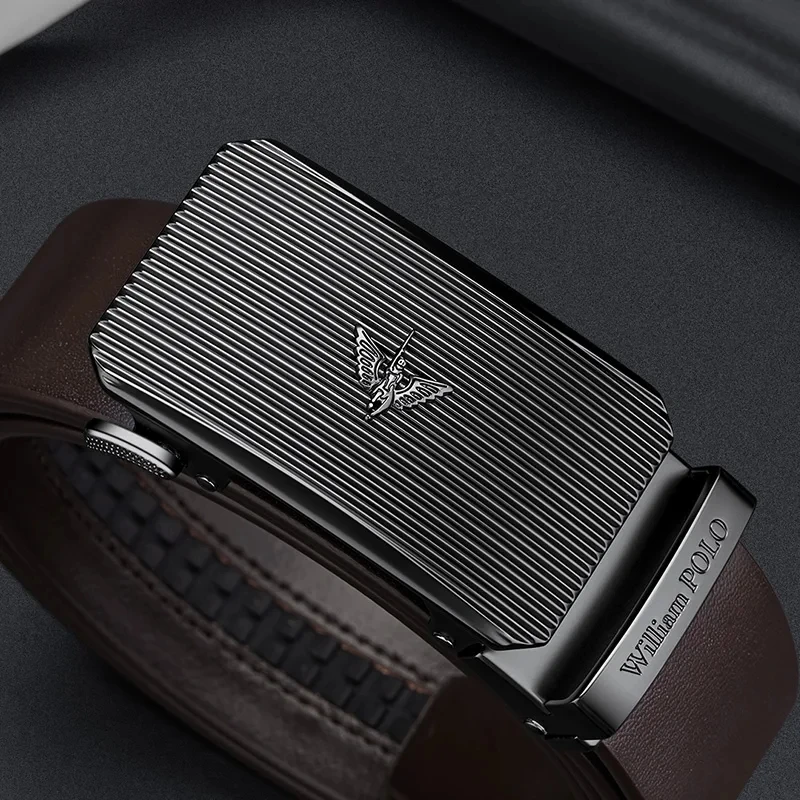 William Polo Men's Leather Automatic Belt