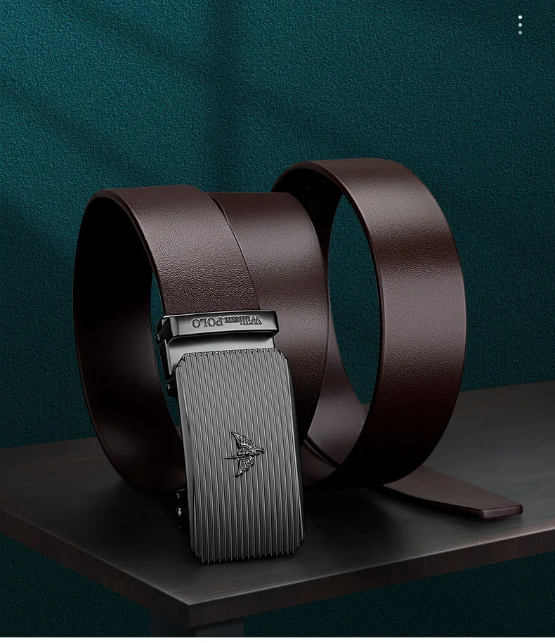 William Polo Men's Leather Automatic Belt