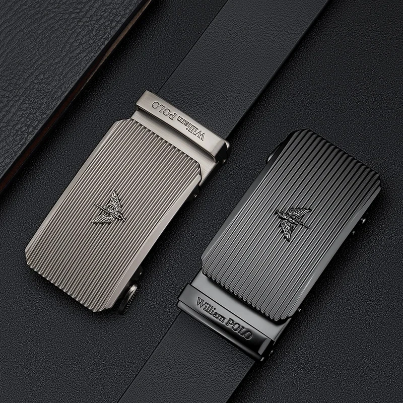 William Polo Men's Leather Automatic Belt