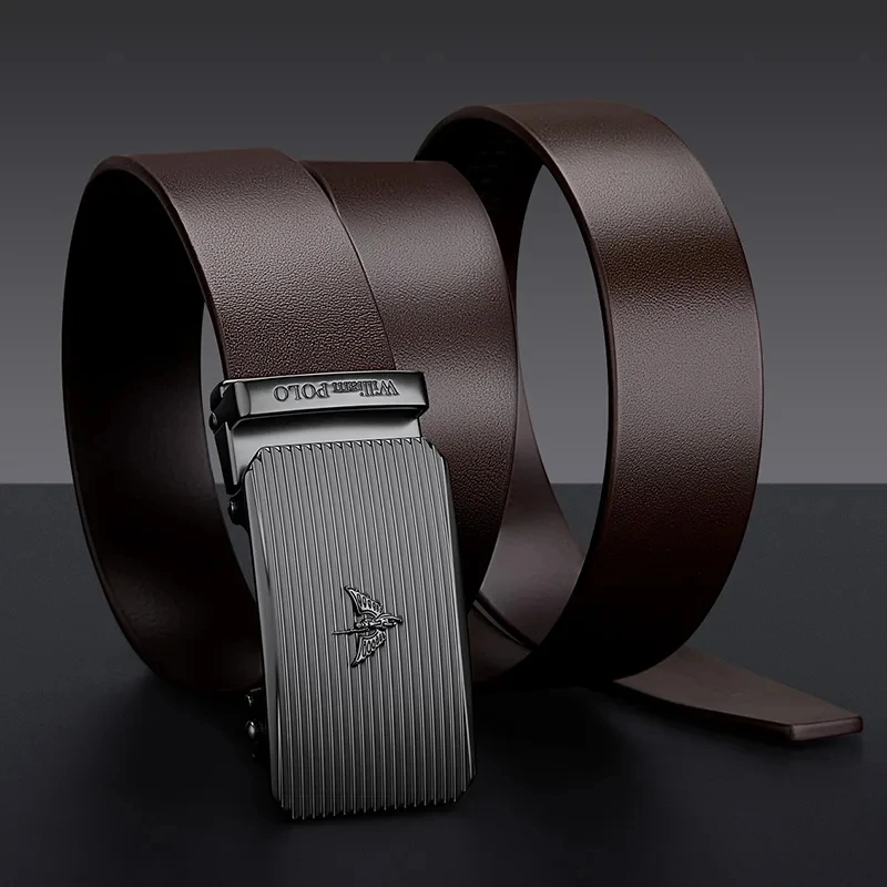 William Polo Men's Leather Automatic Belt