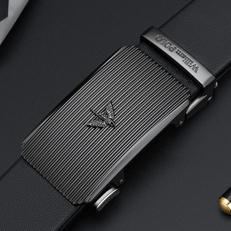 William Polo Men's Leather Automatic Belt