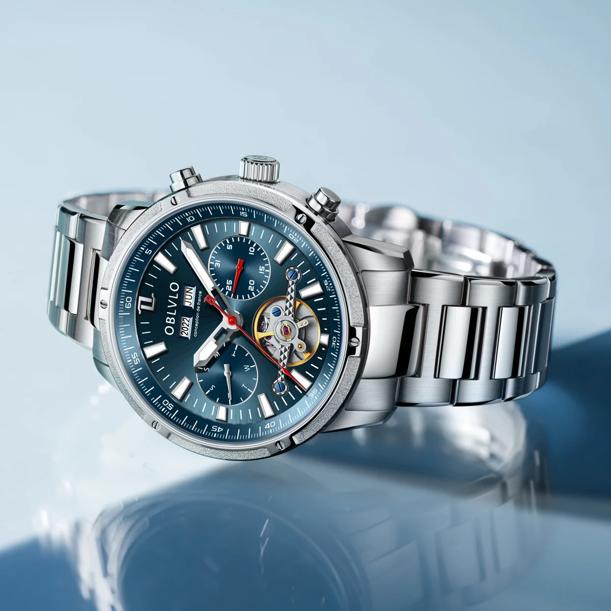 OBLVLO Men’s Automatic Tourbillon Watch