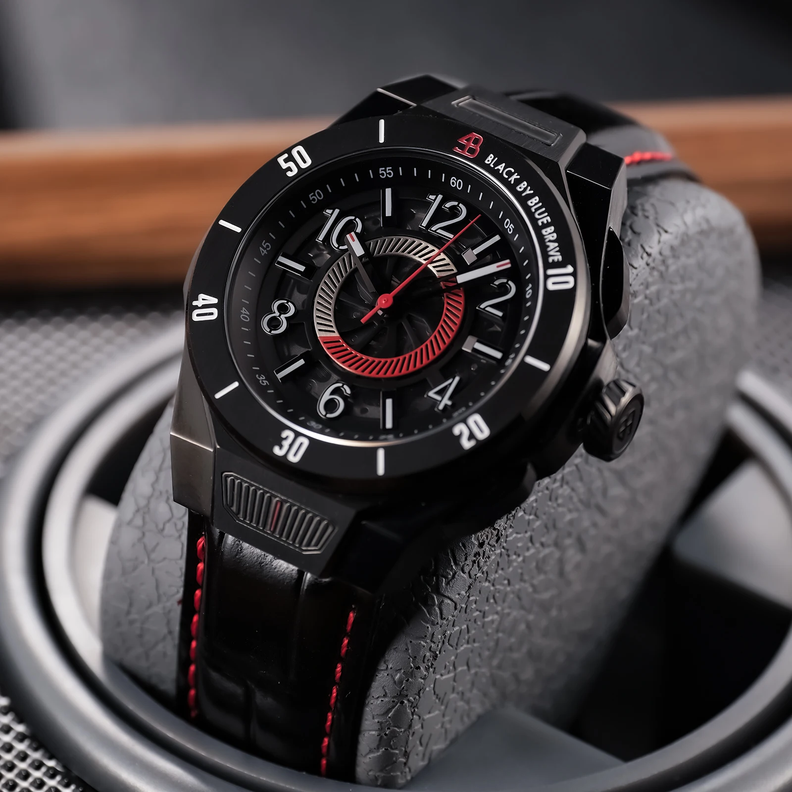 OBLVLO CAM-4B Black PVD Automatic Watch
