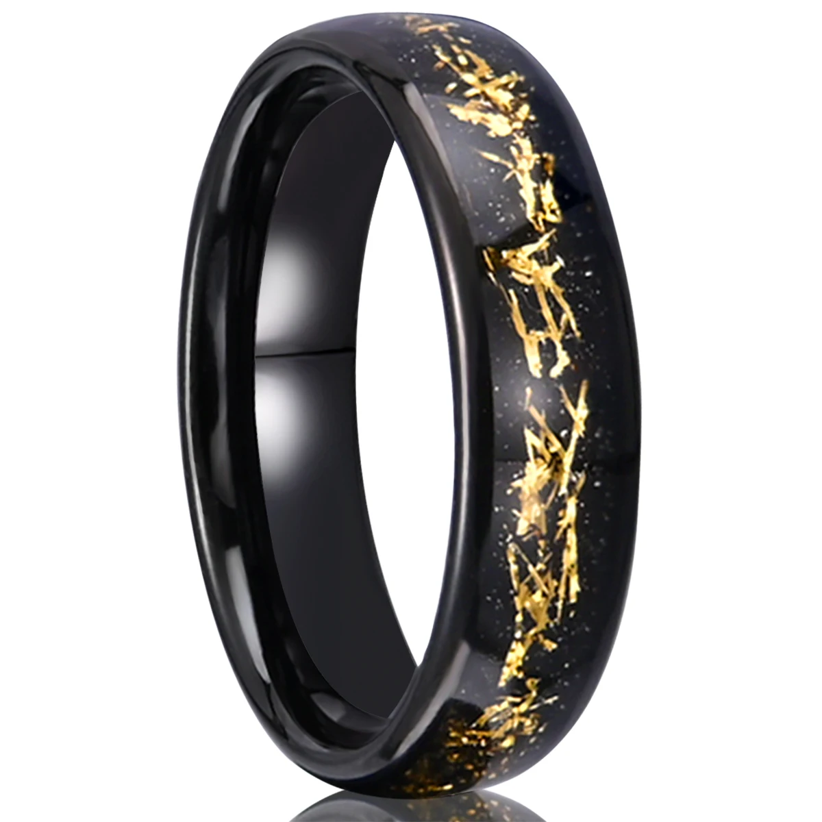 Tungsten Carbide Meteorite Galaxy Ring