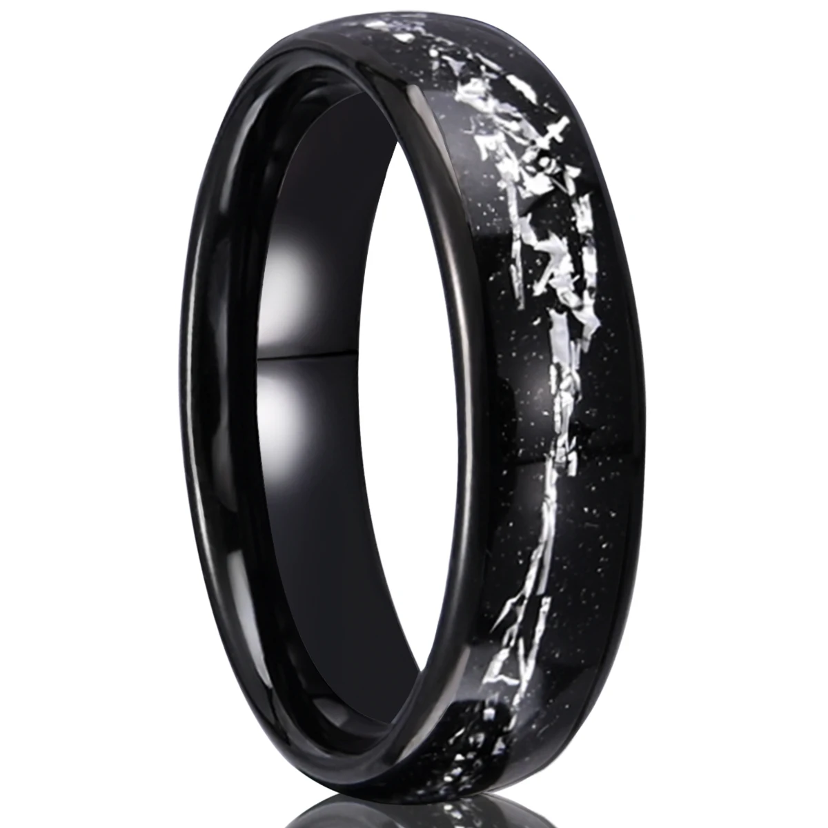 Tungsten Carbide Meteorite Galaxy Ring