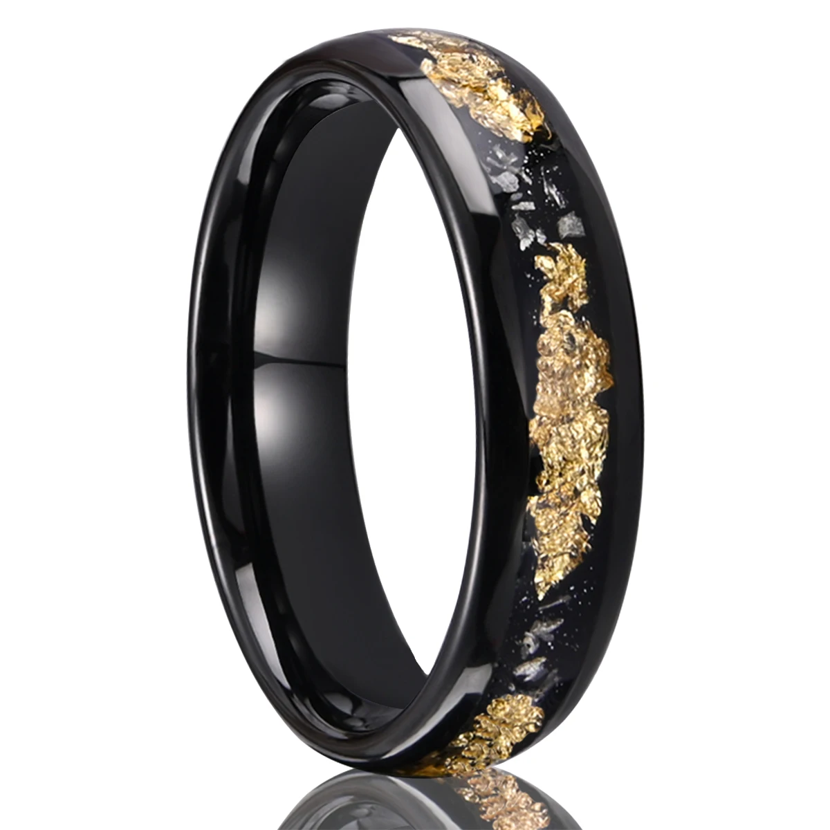 Black Tungsten Carbide Wedding Band 8mm 6mm
