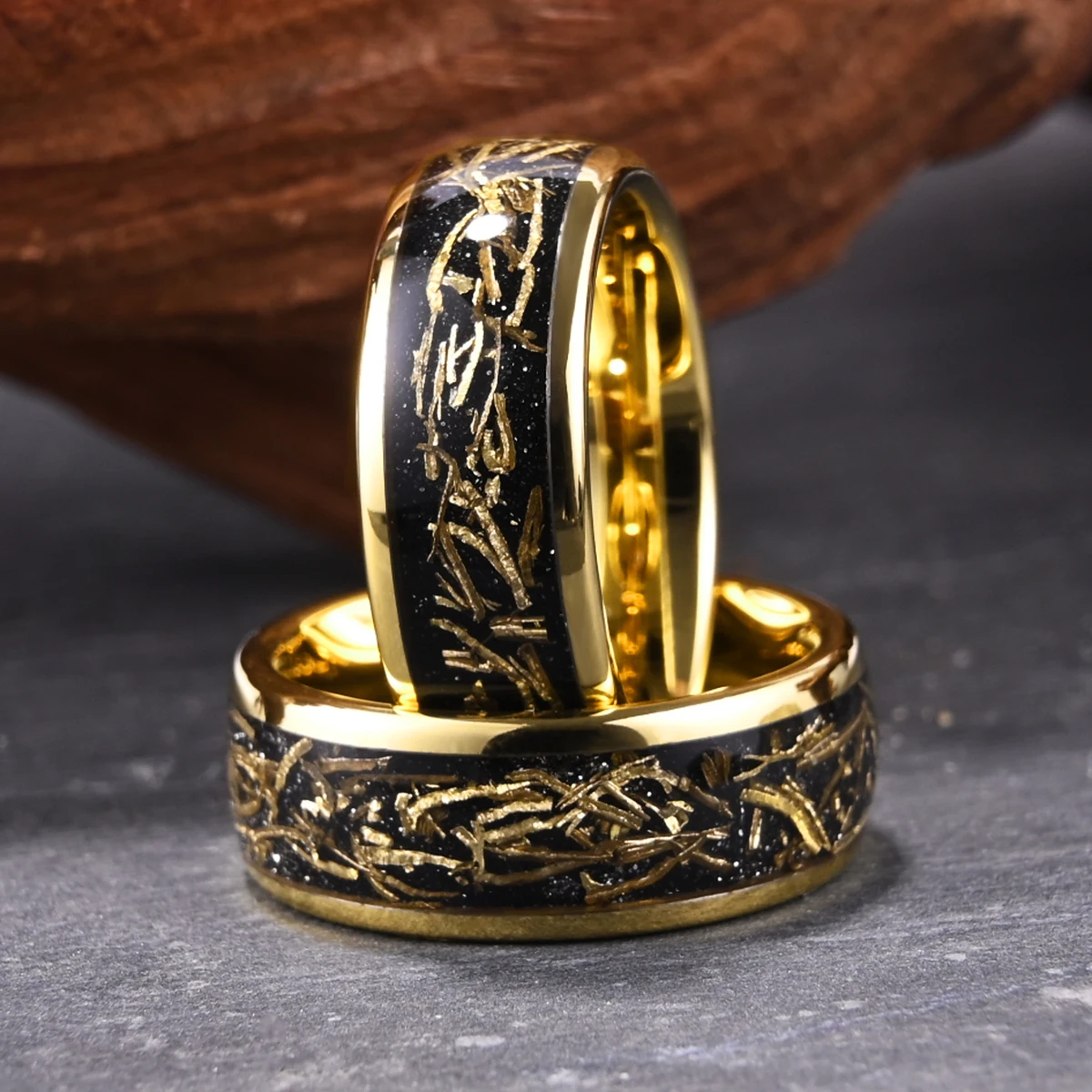 8mm Tungsten Carbide Golden Ring