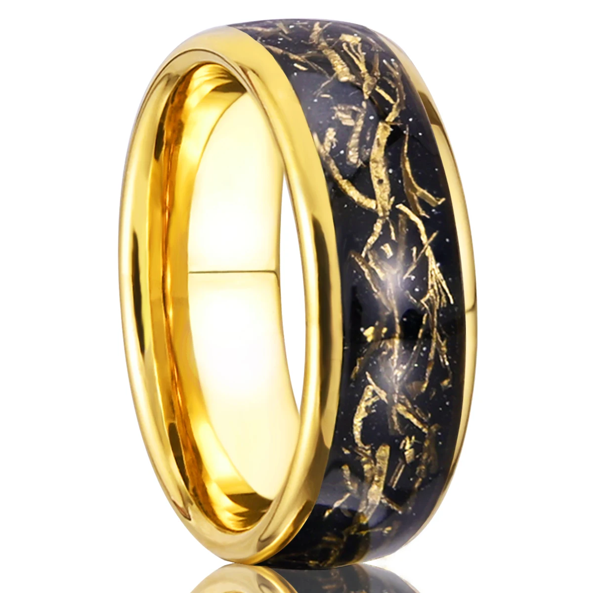 8mm Tungsten Carbide Golden Ring