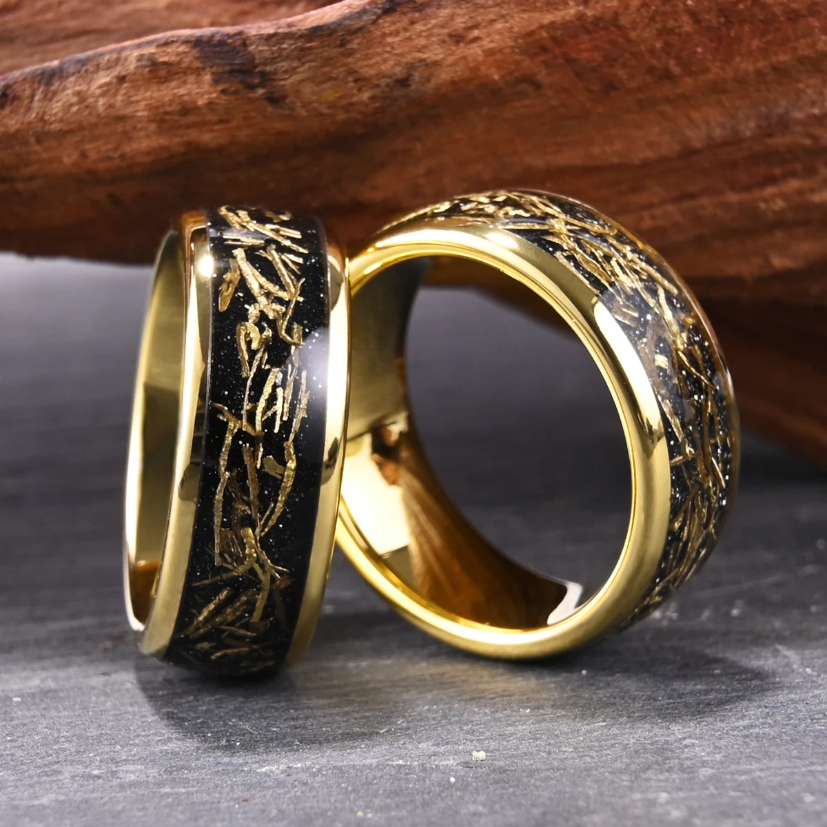 8mm Tungsten Carbide Golden Ring