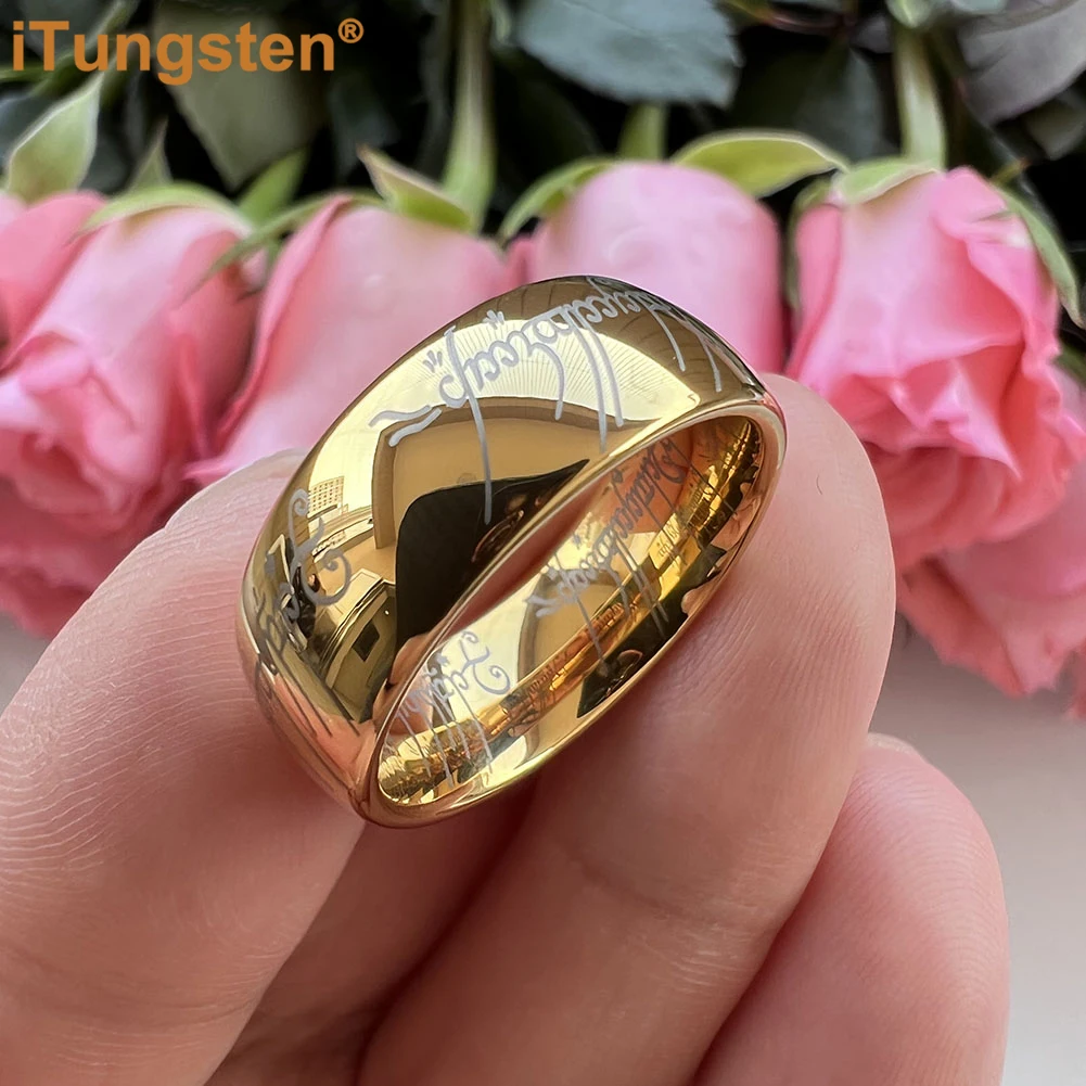 6mm 8mm Laser-Engraved Tungsten LOTR Ring