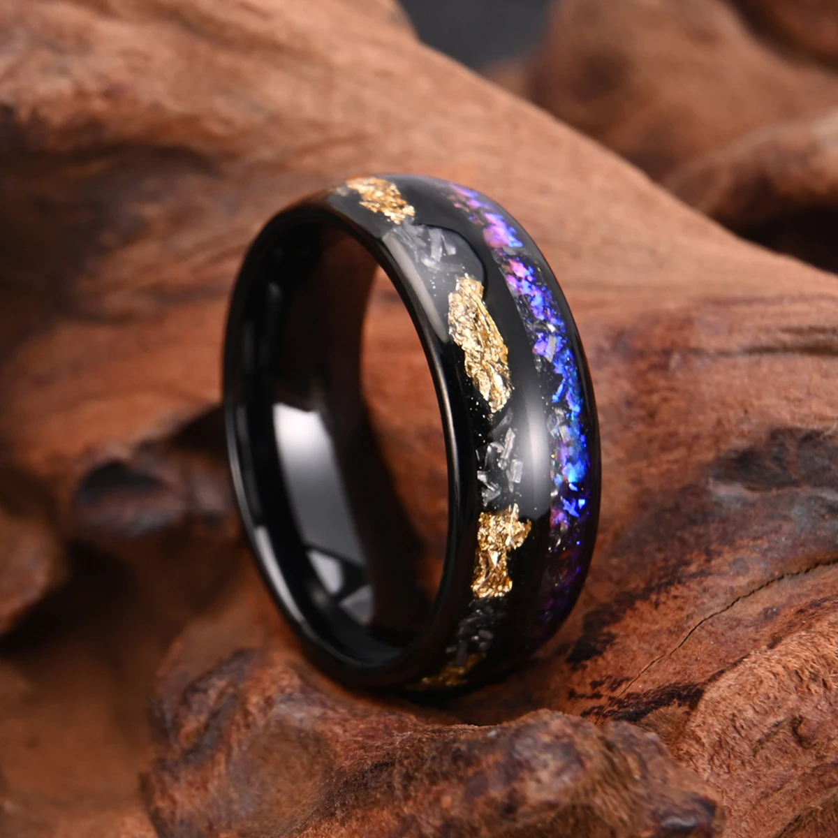 Black 8MM Tungsten Men's Wedding Band