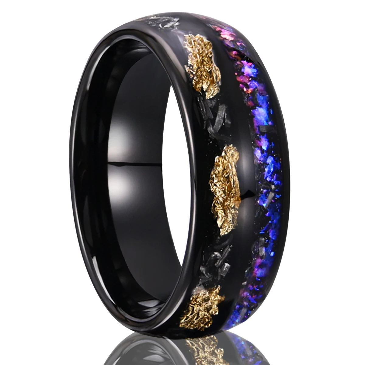 Black 8MM Tungsten Men's Wedding Band