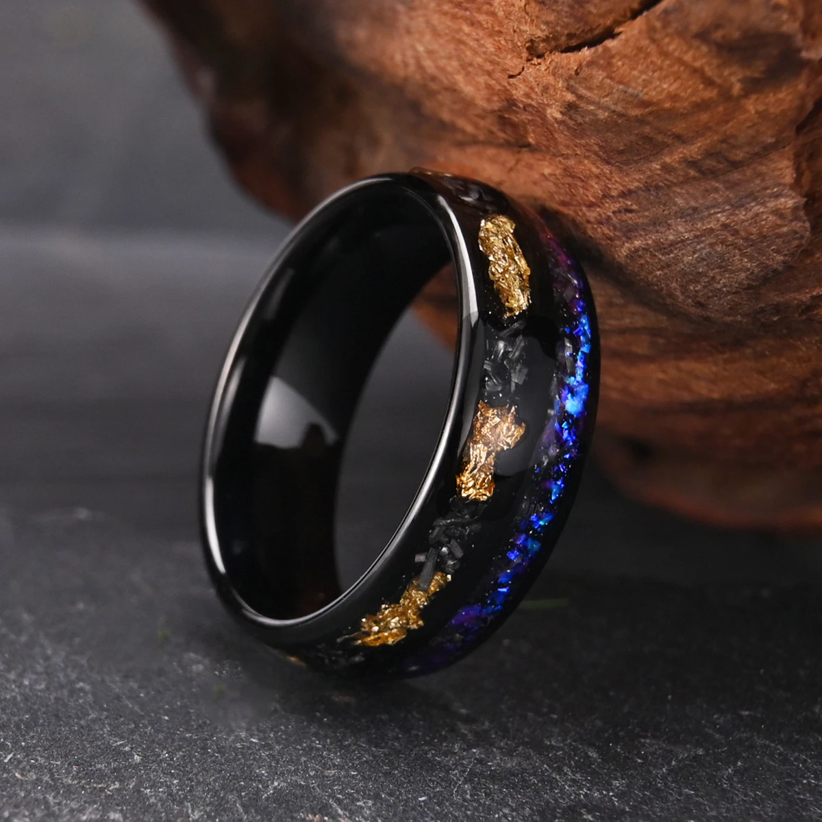 Black 8MM Tungsten Men's Wedding Band