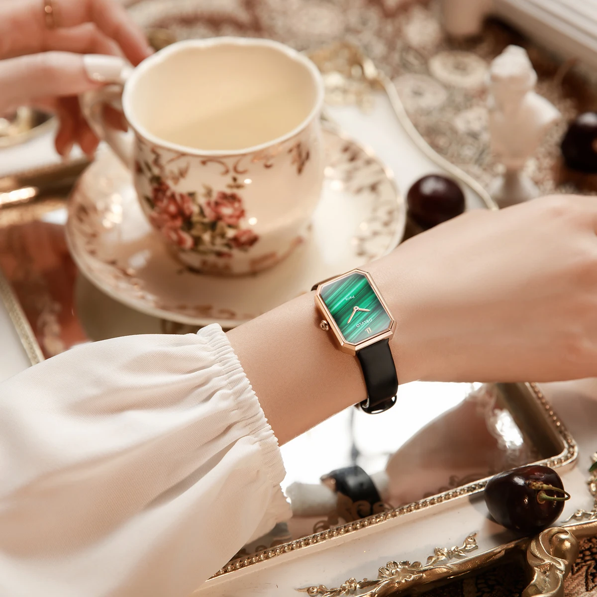 OBLVLO Women’s Malachite Quartz Watch