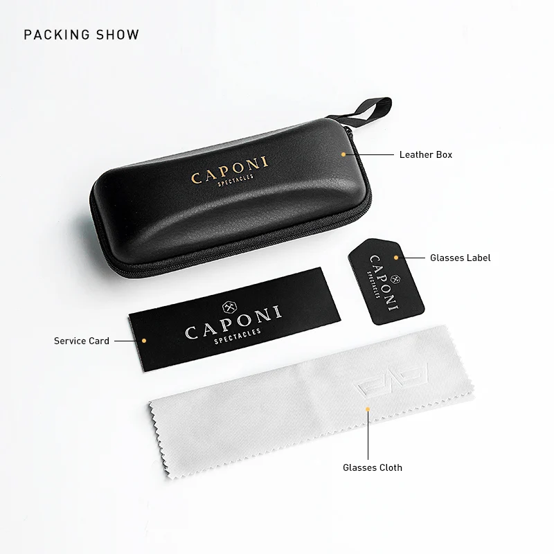 CAPONI Photochromic Polarized Clip-On Sunglasses