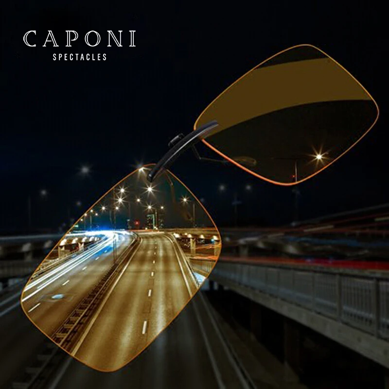 CAPONI Photochromic Polarized Clip-On Sunglasses