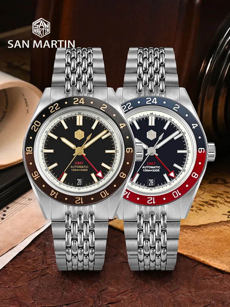 San Martin SN0116 GMT Rootbeer Automatic Watch