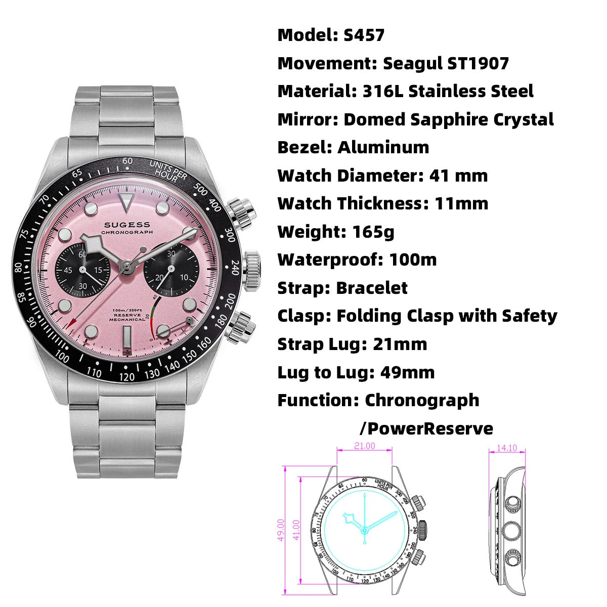 Sugess S457 Chrono Heritage Chronograph