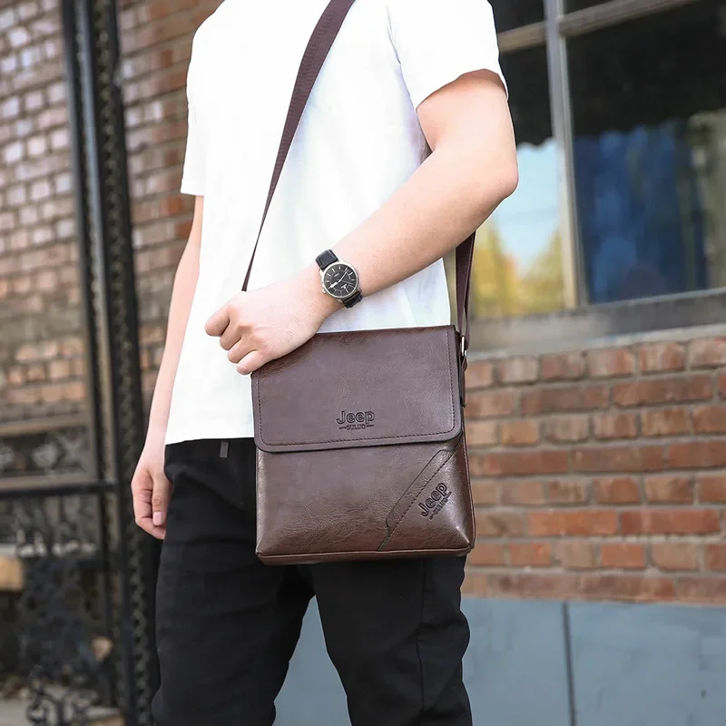 JEEP Men’s Leather Shoulder Bag