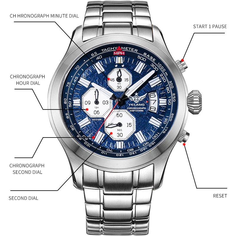 YELANG V1029S Tritium Chronograph Watch