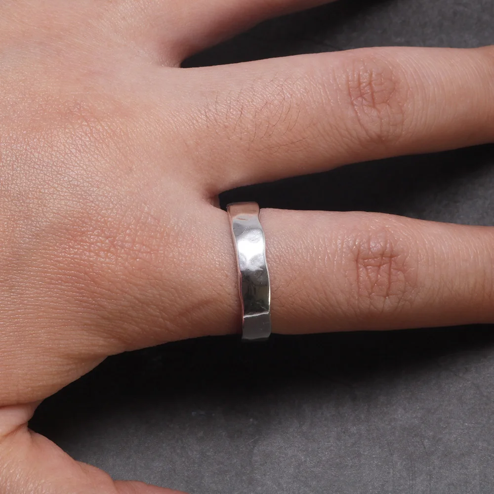 Adjustable Silver Classic Wedding Band