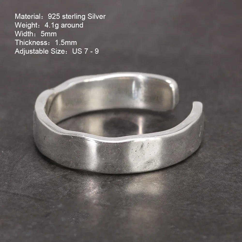 Adjustable Silver Classic Wedding Band