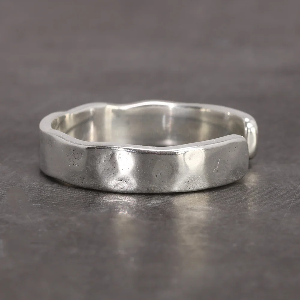 Adjustable Silver Classic Wedding Band