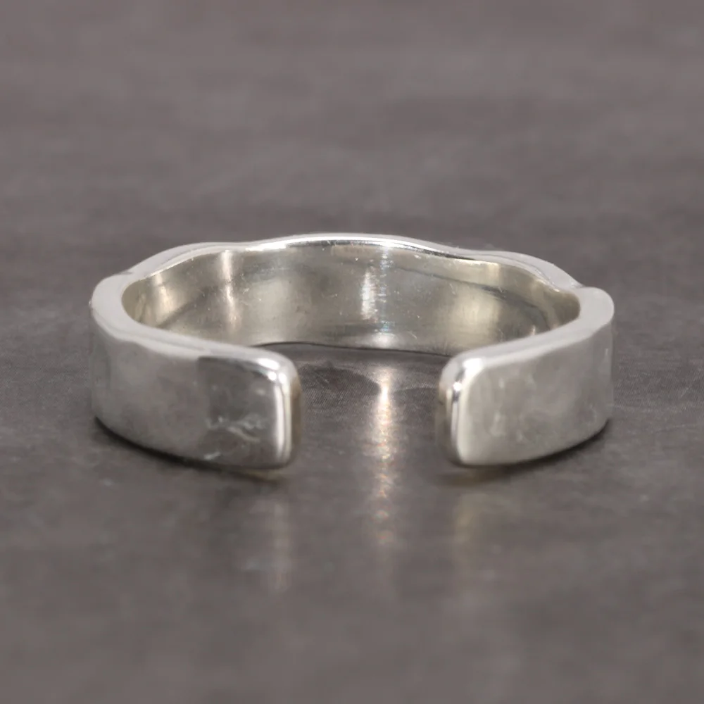 Adjustable Silver Classic Wedding Band