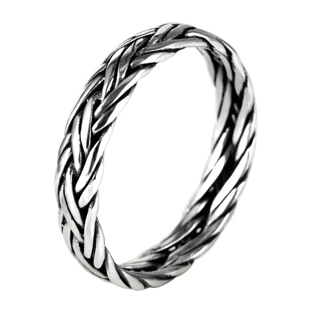 Double Braided 925 Sterling Silver Unisex Ring