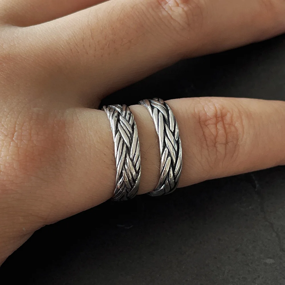 Double Braided 925 Sterling Silver Unisex Ring