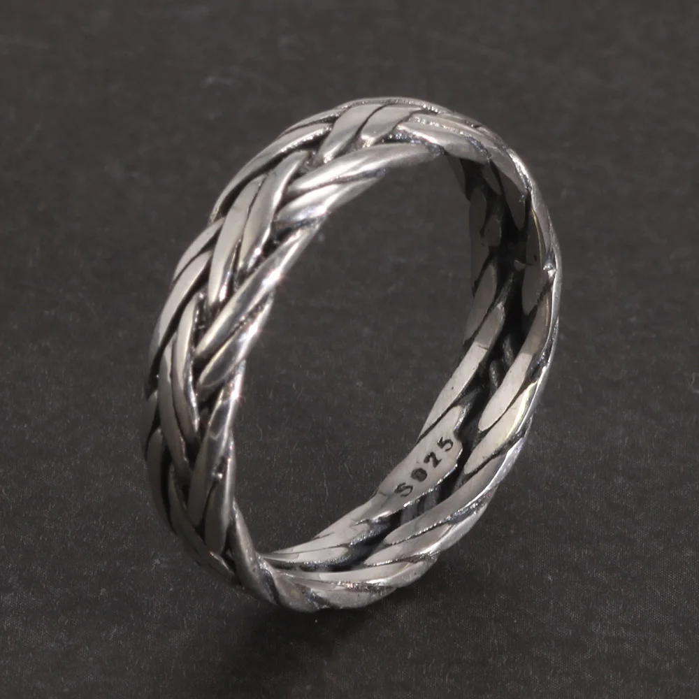 Double Braided 925 Sterling Silver Unisex Ring