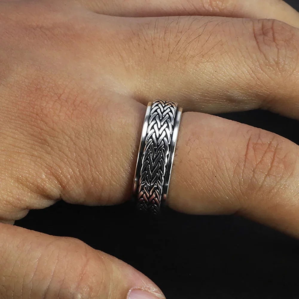 925 Sterling Silver Rotatable Spinner Ring