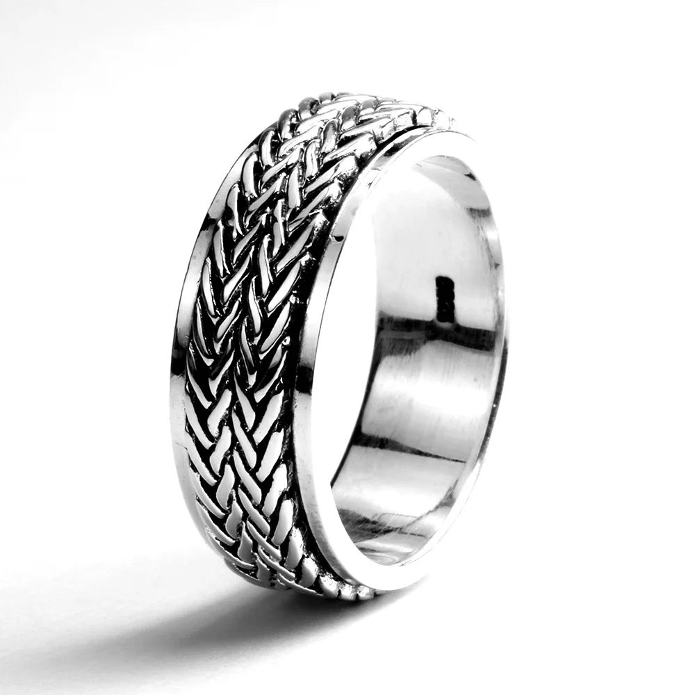 925 Sterling Silver Rotatable Spinner Ring