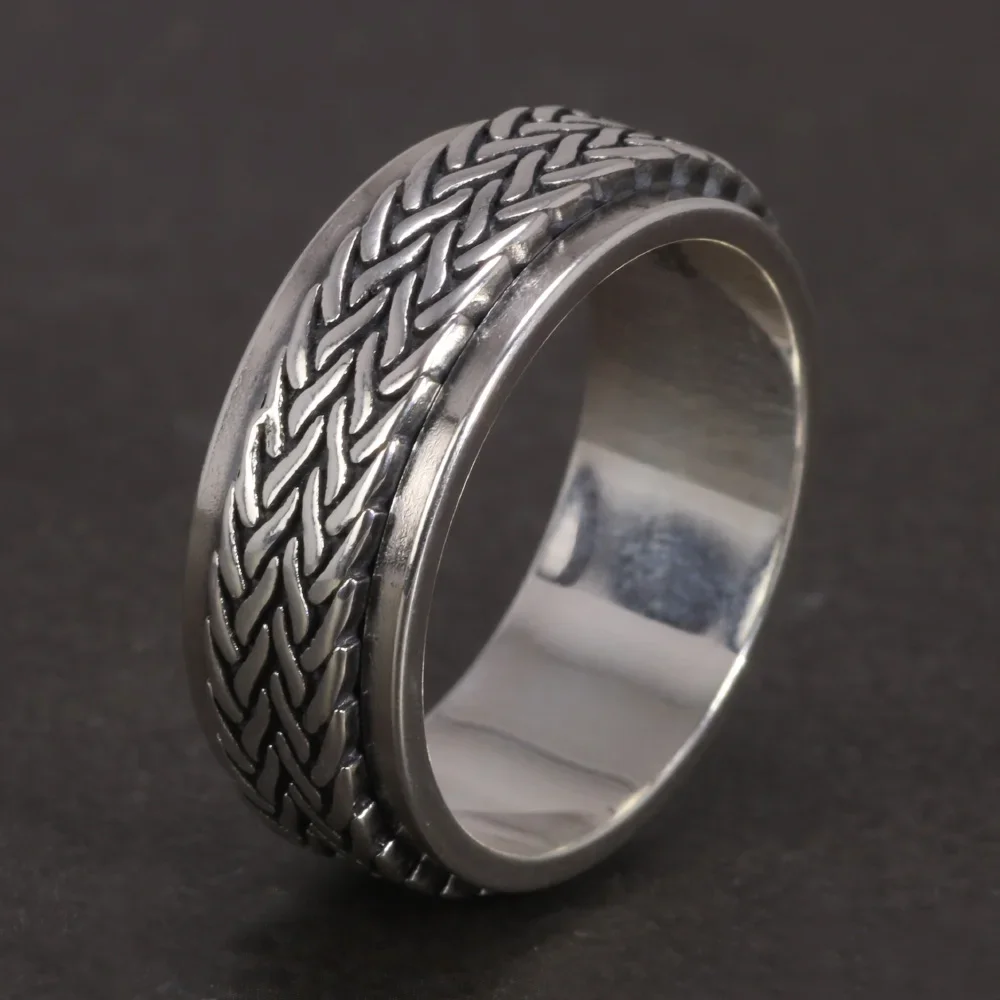 925 Sterling Silver Rotatable Spinner Ring