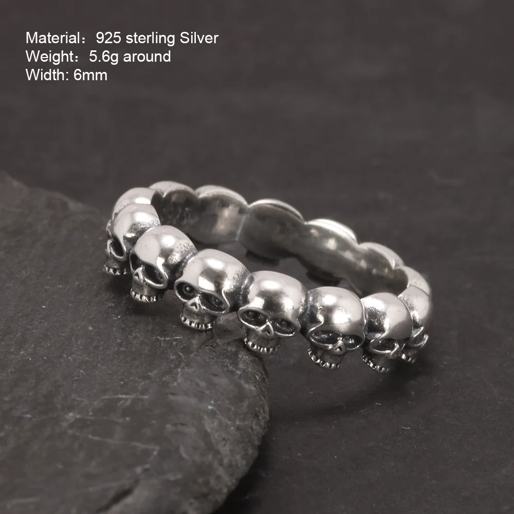 Couple Skull Rings 925 Sterling Silver