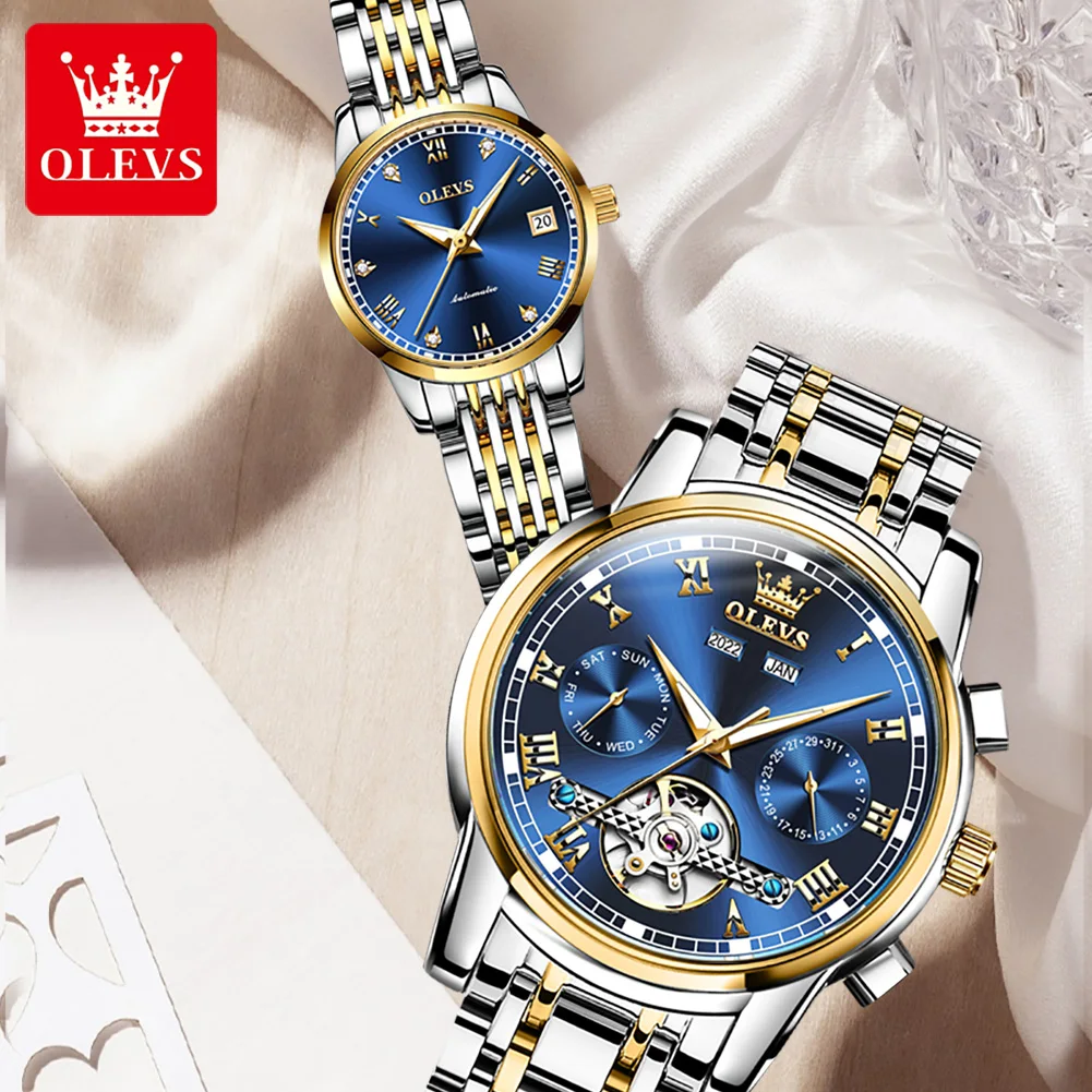OLEVS His & Hers Mechanical Couple Watches