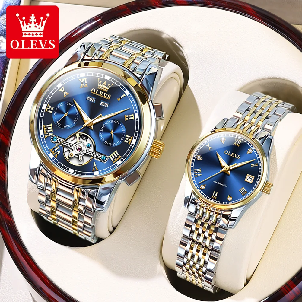 OLEVS His & Hers Mechanical Couple Watches